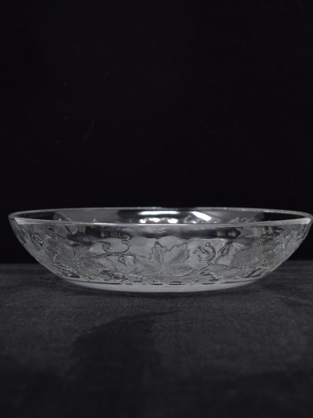 Princess House Fantasia Individual Pasta Bowl 8.5 in Clear Glass Embossed Floral - Picture 5 of 11